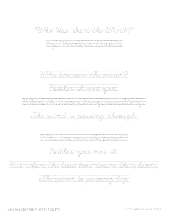 Poetry - Who Has Seen the Wind? by Christina Rossetti