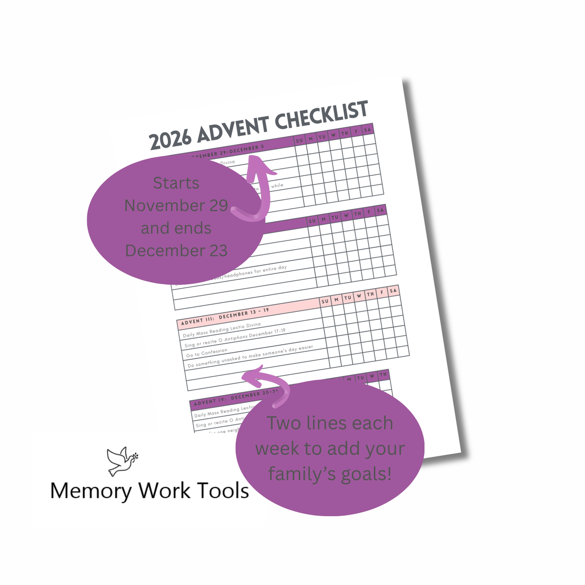 2026 Advent Checklist