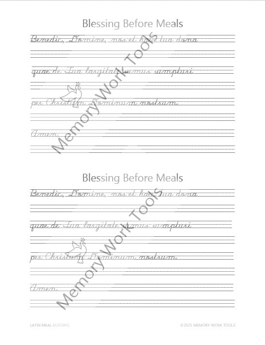 Latin Prayers - Blessing Before Meals
