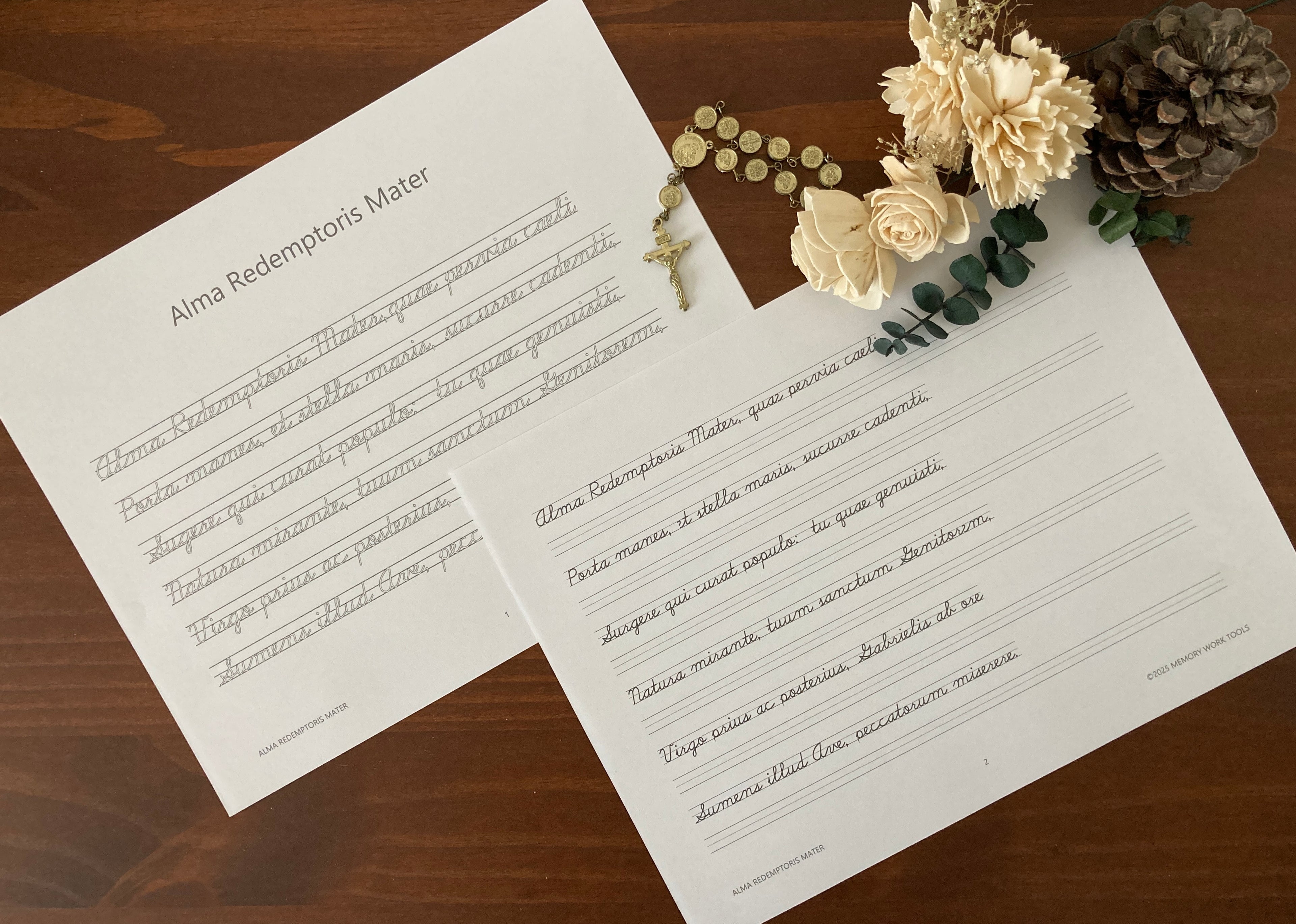 Latin Prayers - Alma Redemptoris Mater - Cursive Copywork