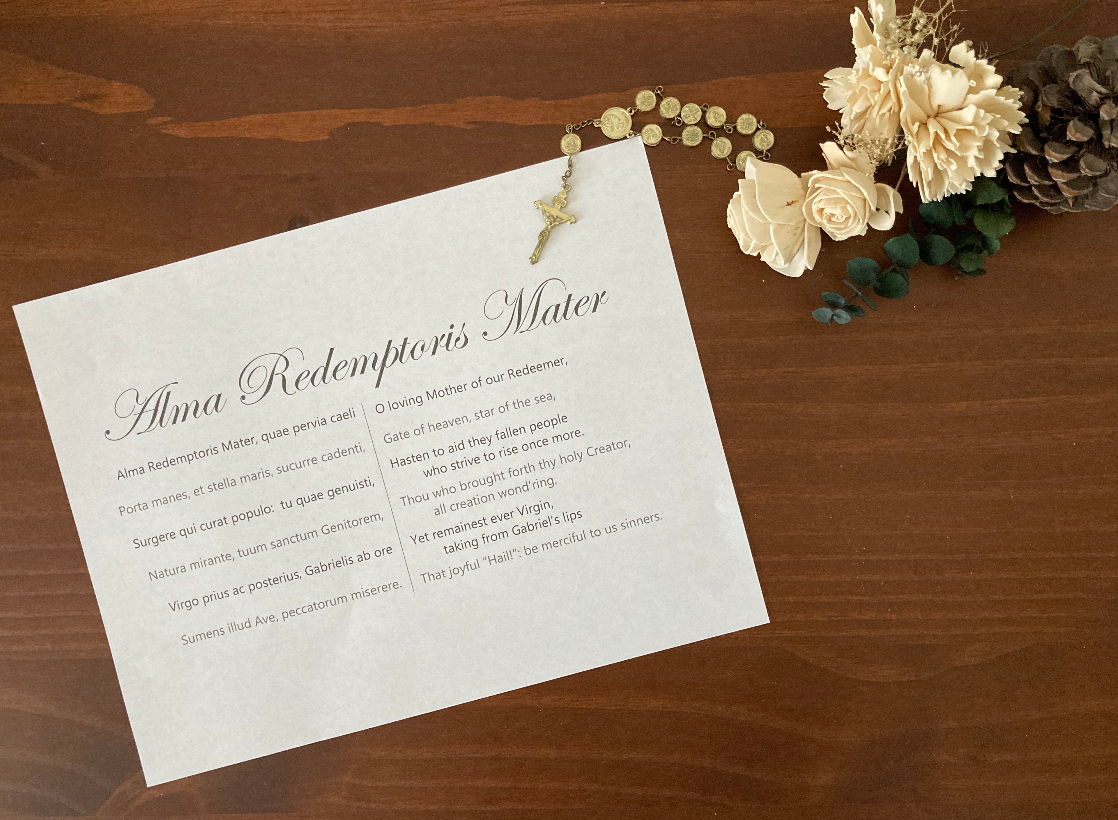 Latin Prayers - Alma Redemptoris Mater - Visual Aid