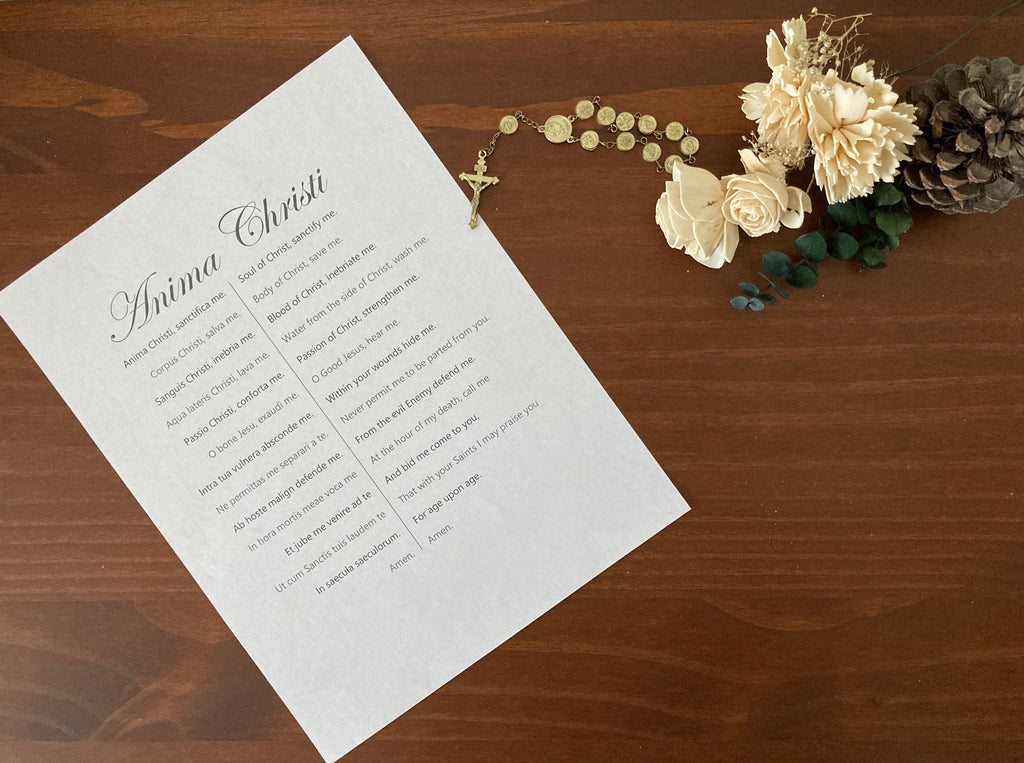 Latin Prayers - Anima Christi - Visual Aid