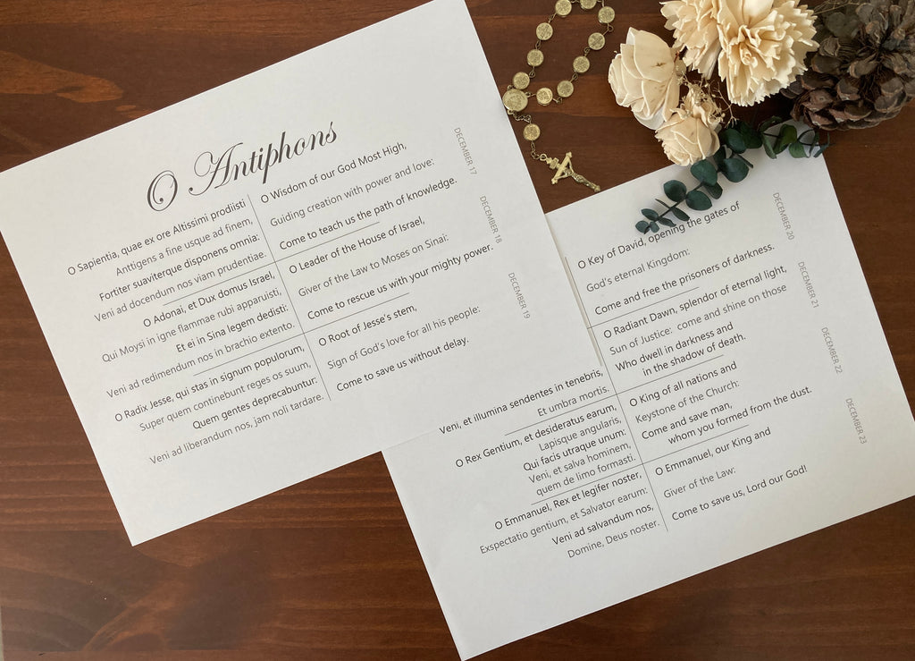 Latin Prayers - O Antiphons - Visual Aid
