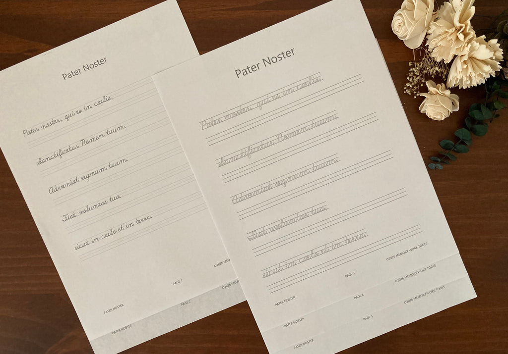 Latin Prayers - Pater Noster - Cursive Copywork