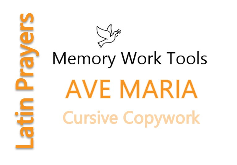 Latin Prayers - Ave Maria - Cursive Copywork