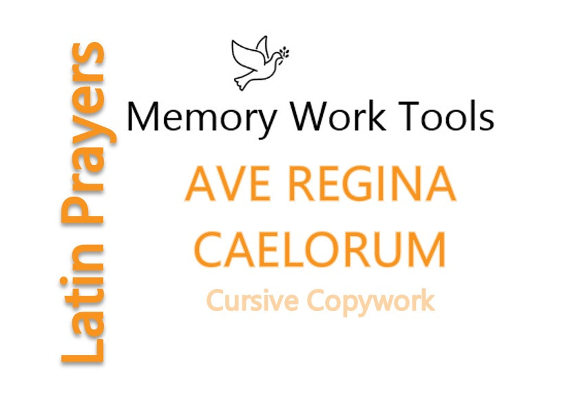 Latin Prayers - Ave Regina Caelorum - Cursive Copywork