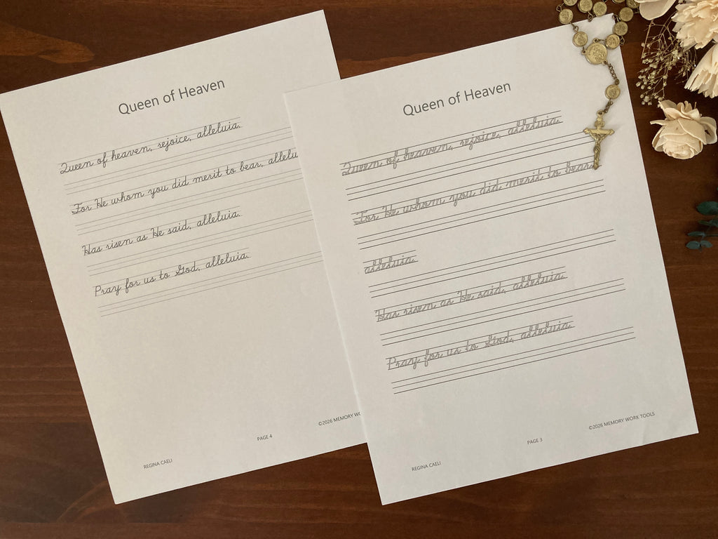 Marian Antiphon Cursive Copywork Bundle