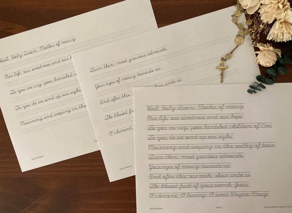 Marian Antiphon Cursive Copywork Bundle