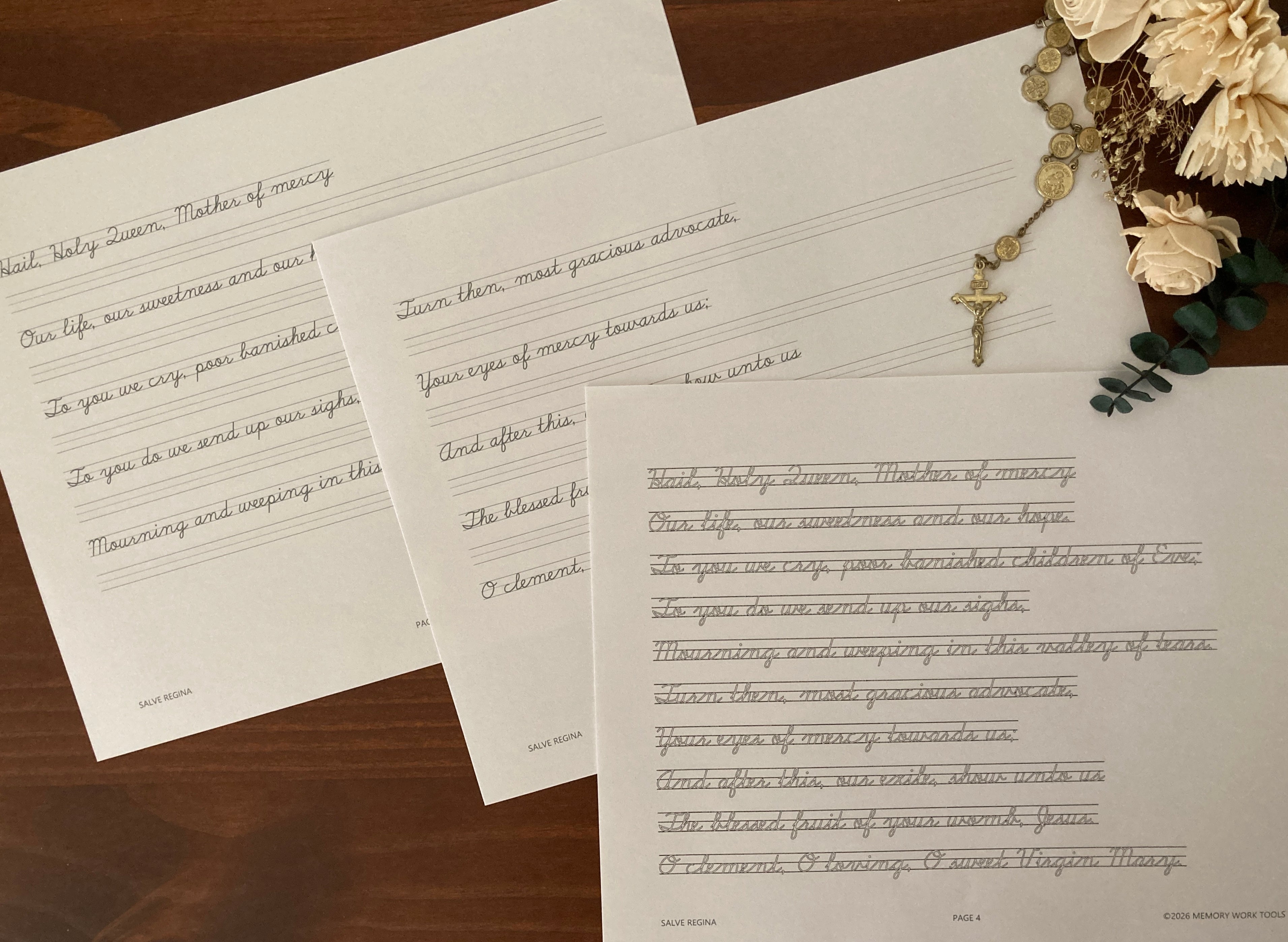 Marian Antiphon Cursive Copywork Bundle