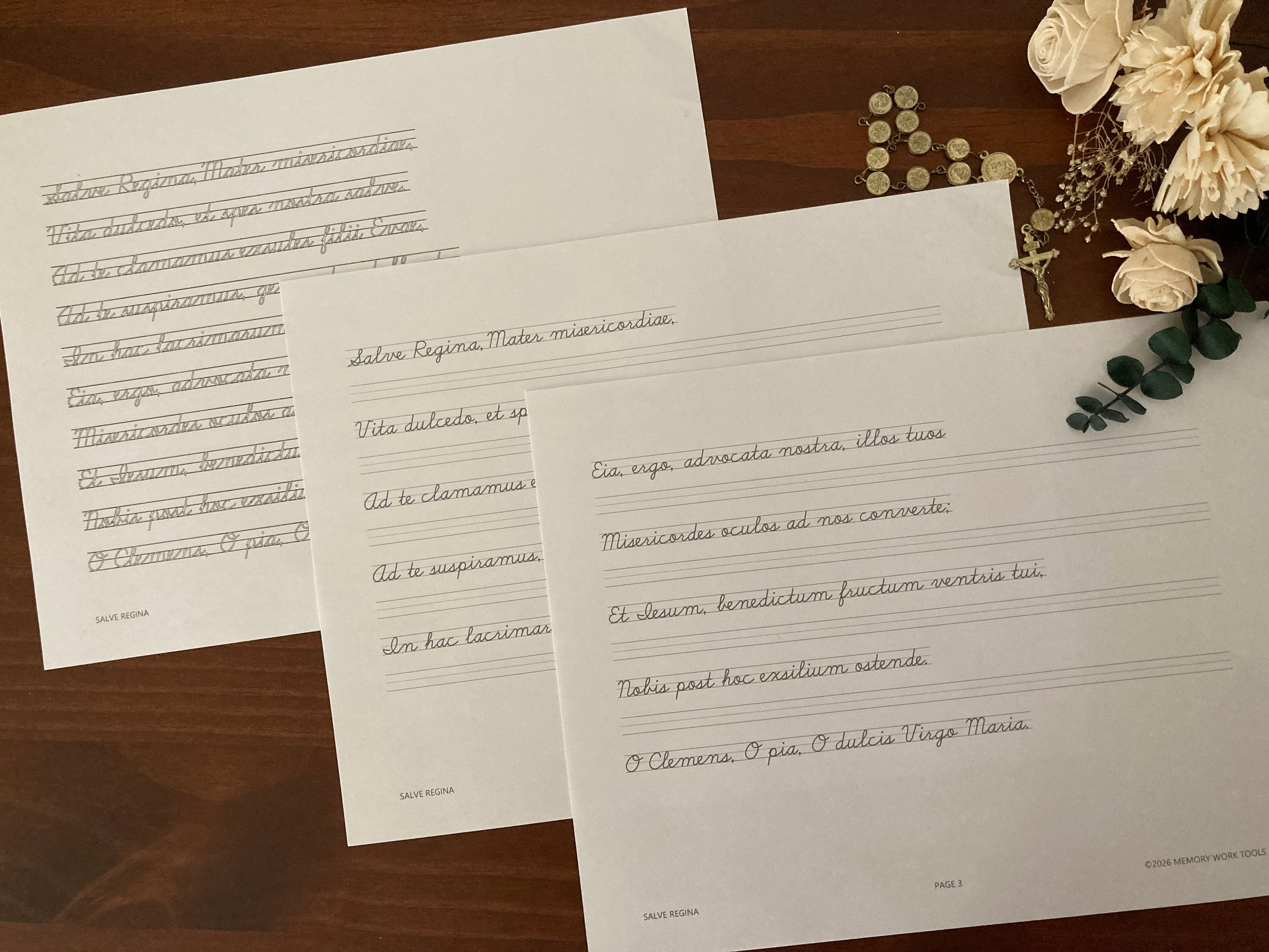 Marian Antiphon Cursive Copywork Bundle