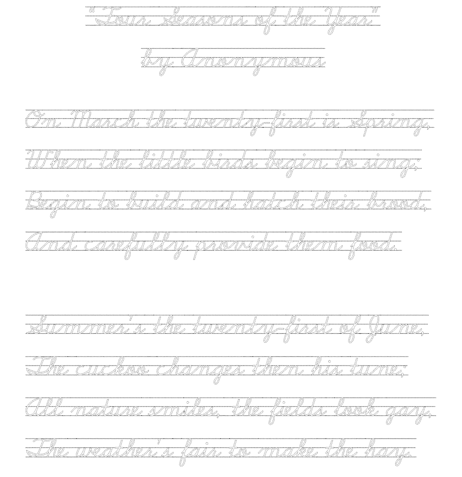 Poetry - Four Seasons of the Year by Anonymous