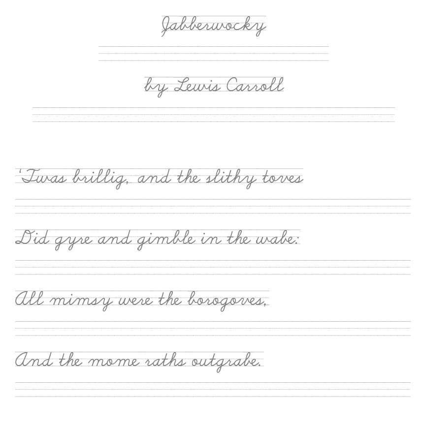 Poetry - Jabberwocky by Lewis Carroll