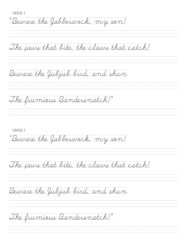 Poetry - Jabberwocky by Lewis Carroll