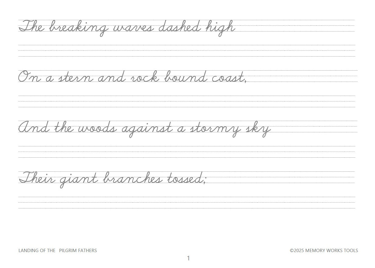 Poetry - Landing of the Pilgrim Fathers by Felicia Dorothea Hemans