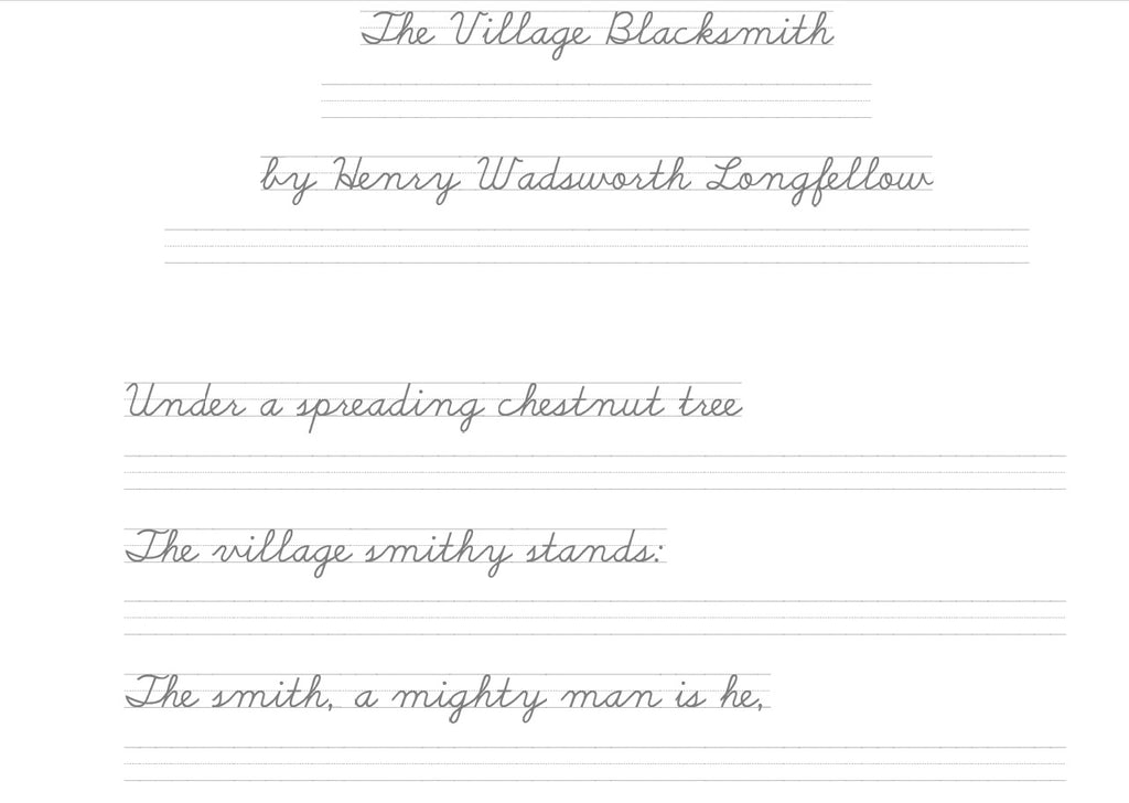 Poetry - The Village Blacksmith by Henry Wadsworth Longfellow