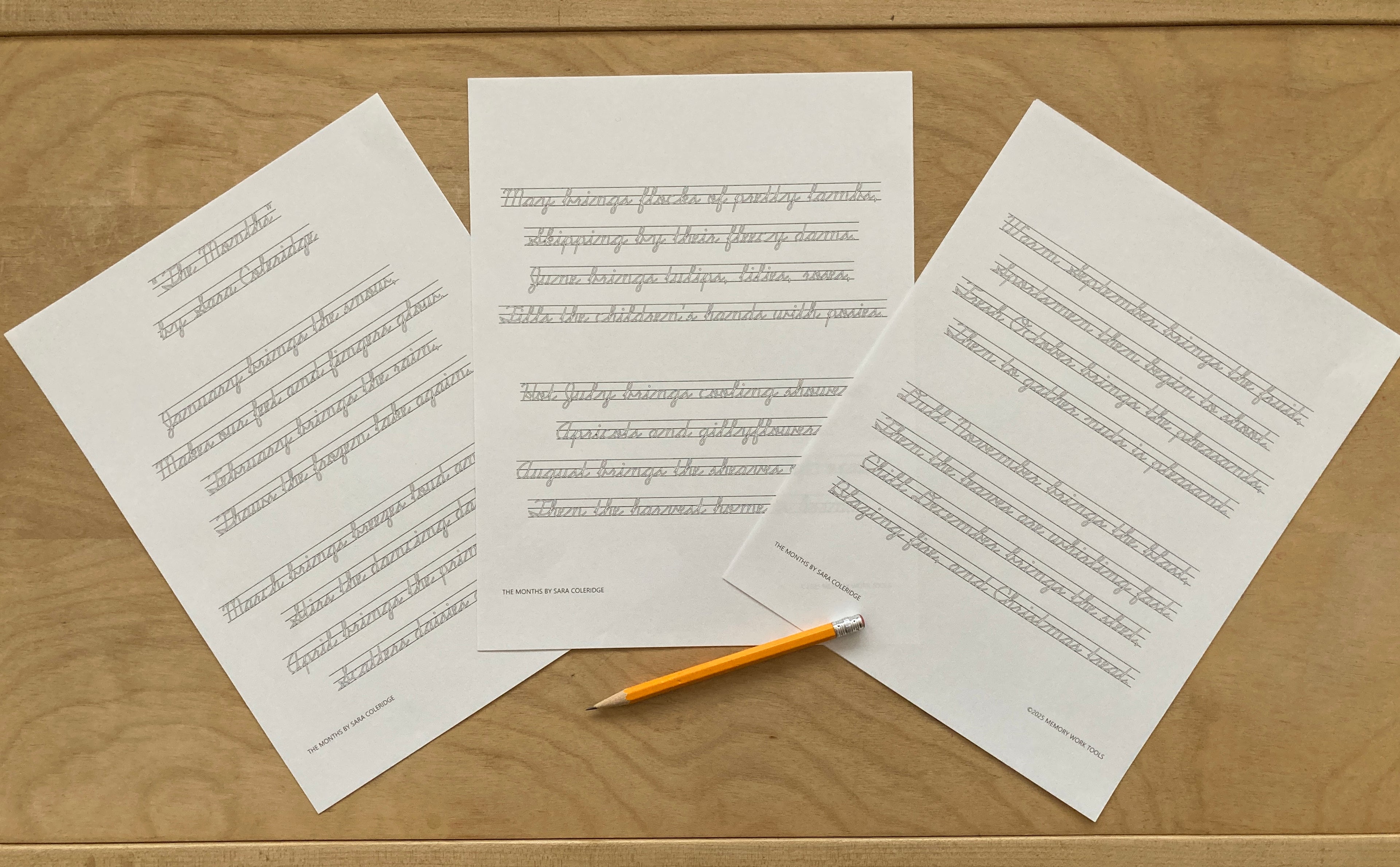 Poetry - The Months by Sara Coleridge