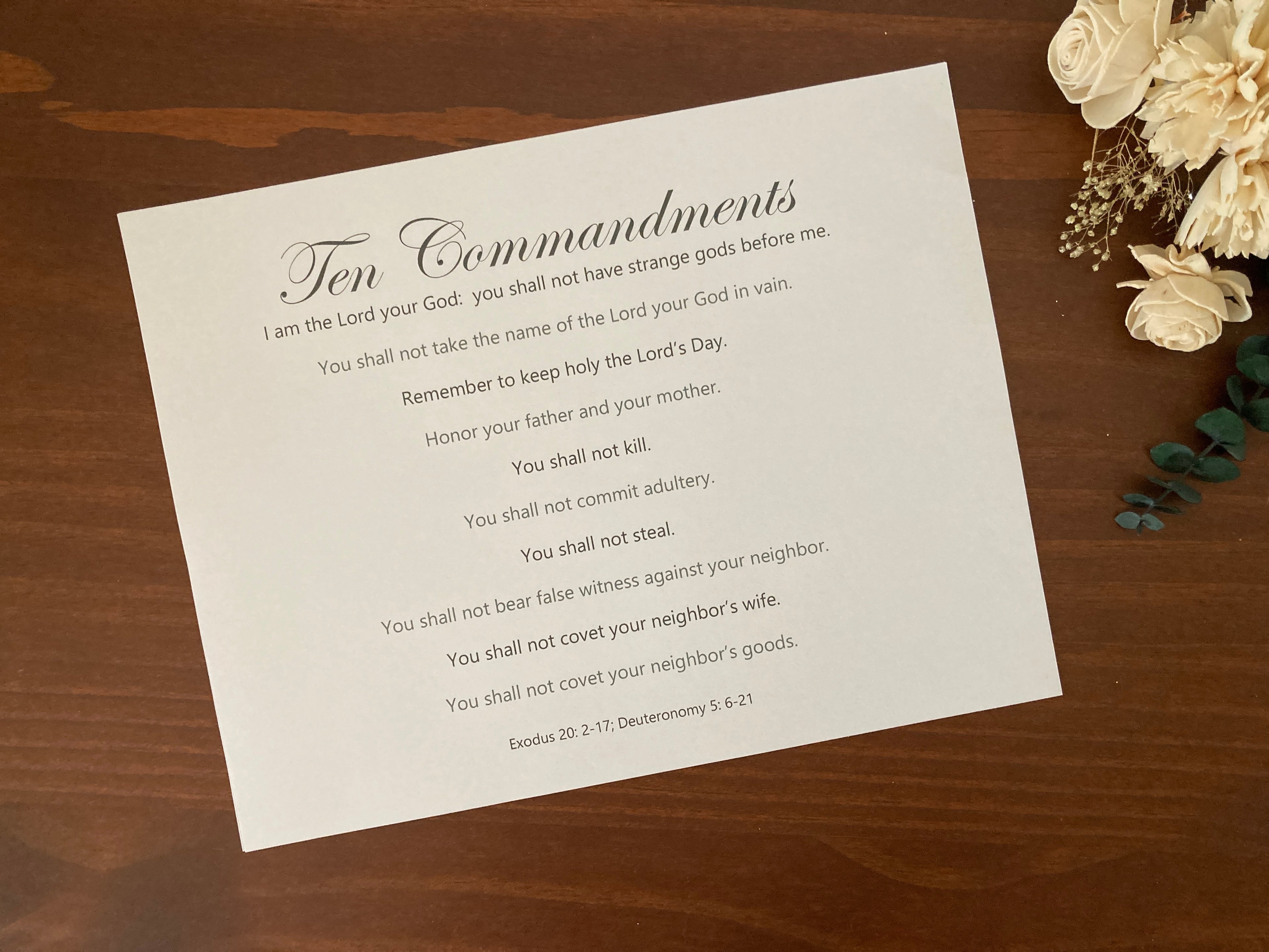 Scripture Memory - Ten Commandments - Visual Aid